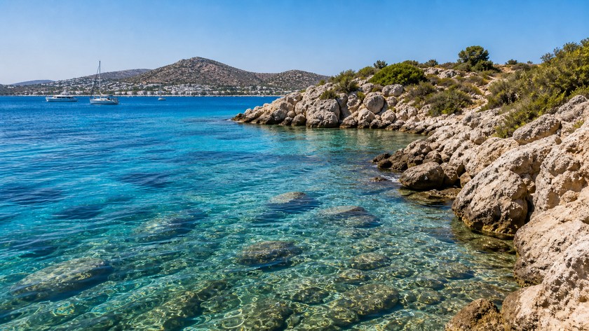 Gümüşlük'te deniz ve kıyı atmosferi