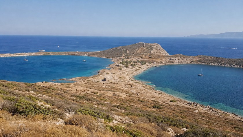 Knidos antik limanları ve yarımada görünümü