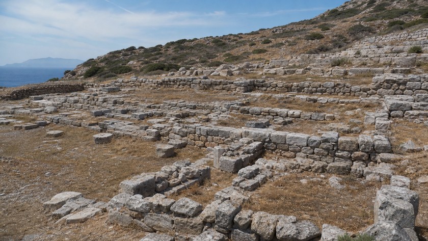 Knidos tapınak ve teras kalıntıları