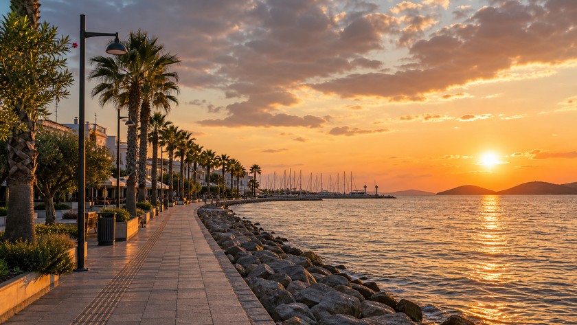Turgutreis sahili ve gün batımı rotası