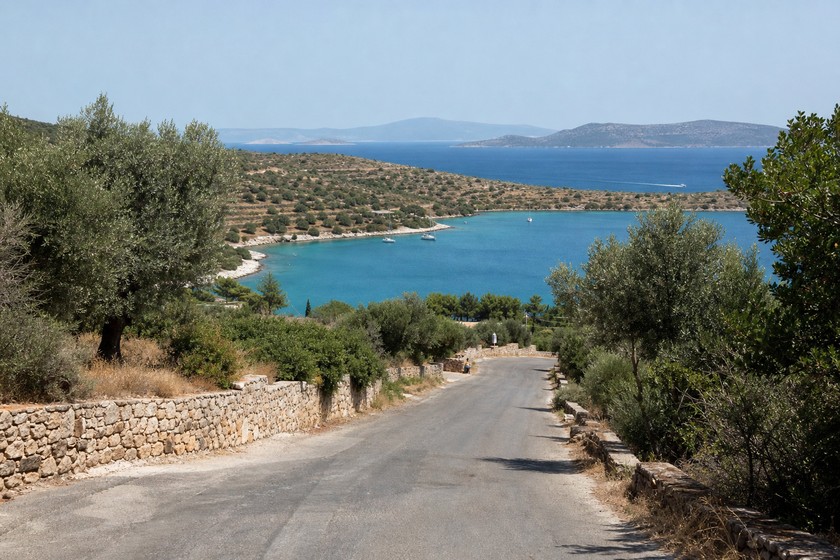 Aspat Koyu'na giden batı Bodrum kıyı yolu