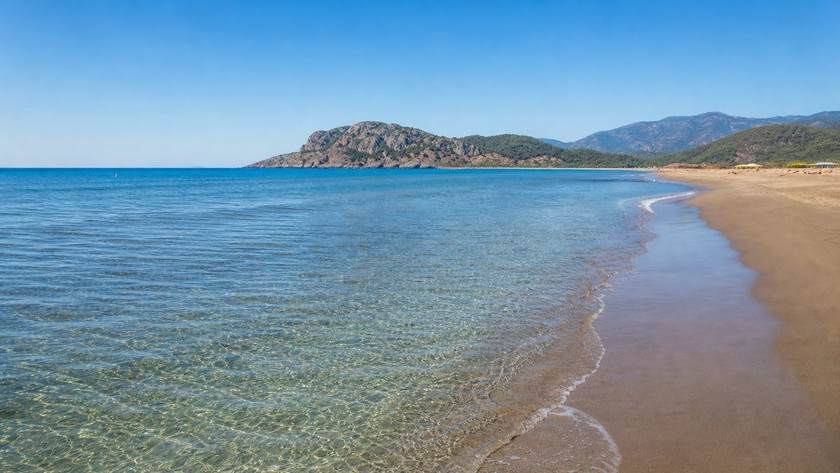 İztuzu Plajı açık deniz ve geniş kumsal görünümü