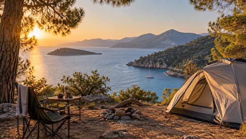 Fethiye sahil kamp atmosferi