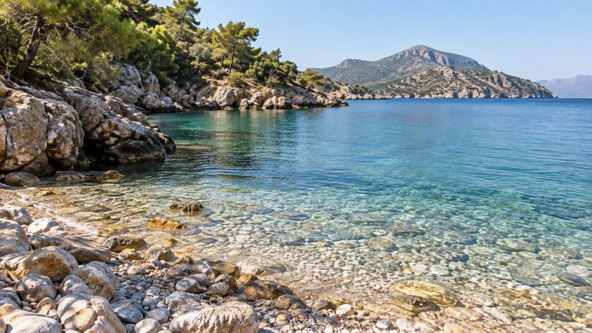 Kızlan Koyu kıyı ve deniz dokusu