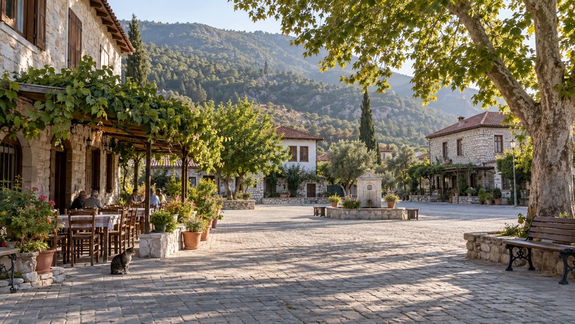 Muğla çarşısında yağmurdan korunma