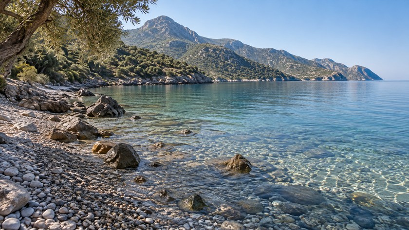 Ovabükü Koyu kıyı ve deniz dokusu