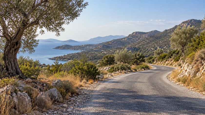 Şirinköy Datça kırsal yol manzarası