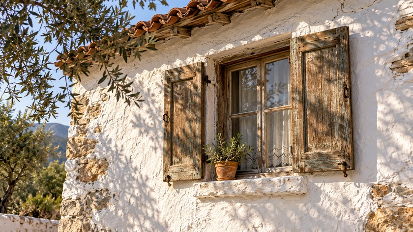 Kerimoğlu Türküsü Evi rehberi için temsili ahşap pencere ve taş duvar ayrıntısı