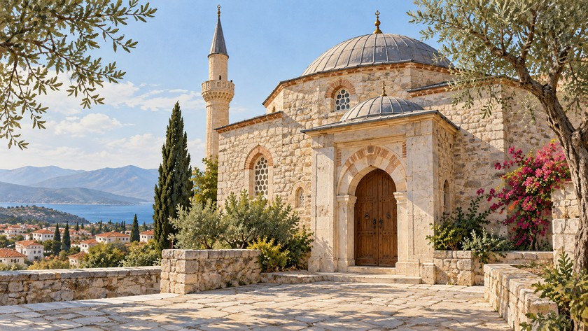 Menteşe'deki tarihî cami mimarisini anlatan temsili detay görseli